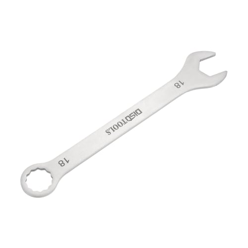 uxcell Combination Spanner, Ratchet Wrench, Thin Spanner Wrench, 18mm, CR-V Steel, Mirror Finish, Rust-Resistant Plating, 15 Open End, 12-Point Socke