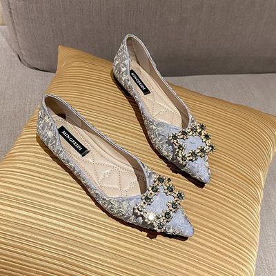 2025 осень новые мягкие остроносые туфли на плоской подошве одинарные женские универсальные туфли Doudou интернет знаменитости мелкий рот вечерний бриз нежный ш