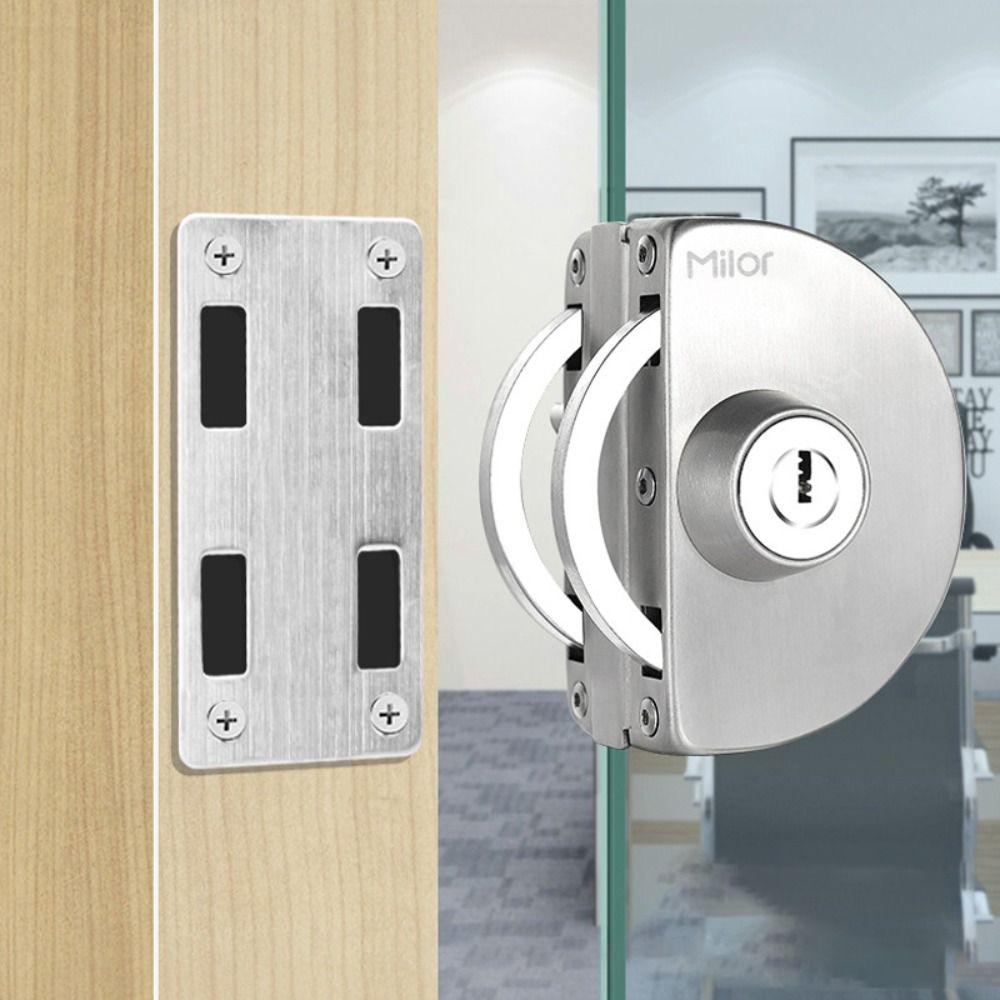 13-18mm Glass Display Cabinet Locks No Need Drilling Room Door Locks Office Glass Door Lock Home