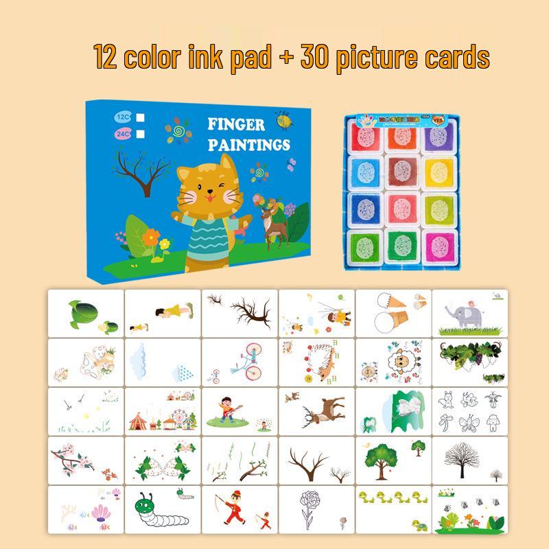 Portable Toddler Fingerprint Painting Book: Creative, Washable, Educational Toy for Early Learning