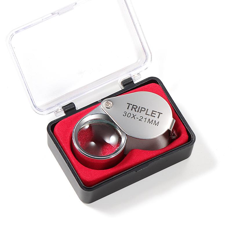 10x 20x 30X 21мм Металлическая Складная Стеклянная Линза Маленькая Портативная Ювелирная Часовая Идентификационная Лупа Инструмент
