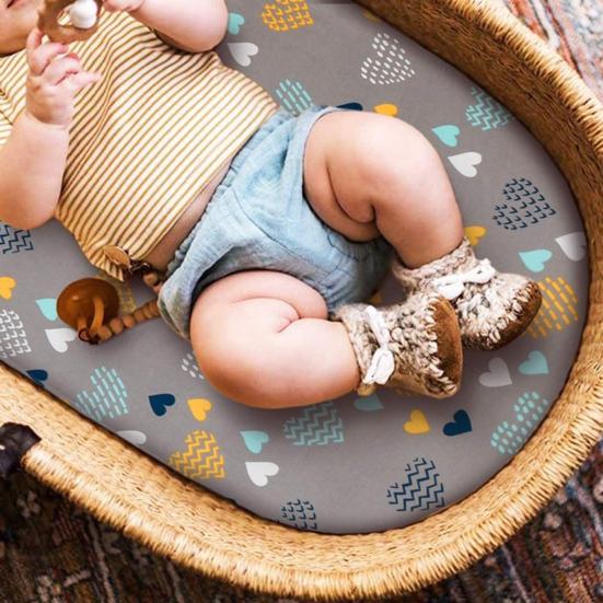 Чехол для люльки с милым принтом, съемные полиэстеровые детские чехлы для матраса для люльки