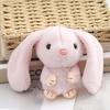 Adorable Long-eared Bunny Plush Keychain Soft Stuffed Rabbit Toy Crystal Velvet