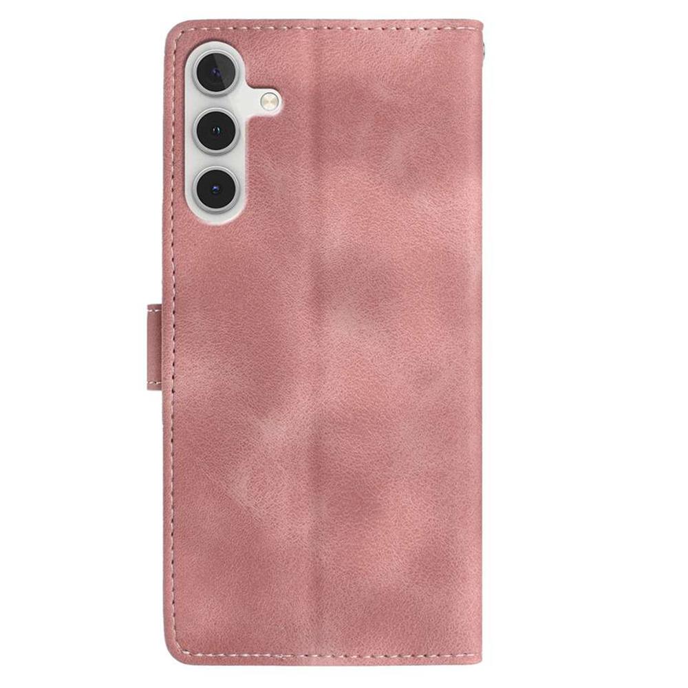 For Samsung Galaxy A26 5G Case Imprinted Feather PU Leather Wallet Phone Cover with Wrist Strap