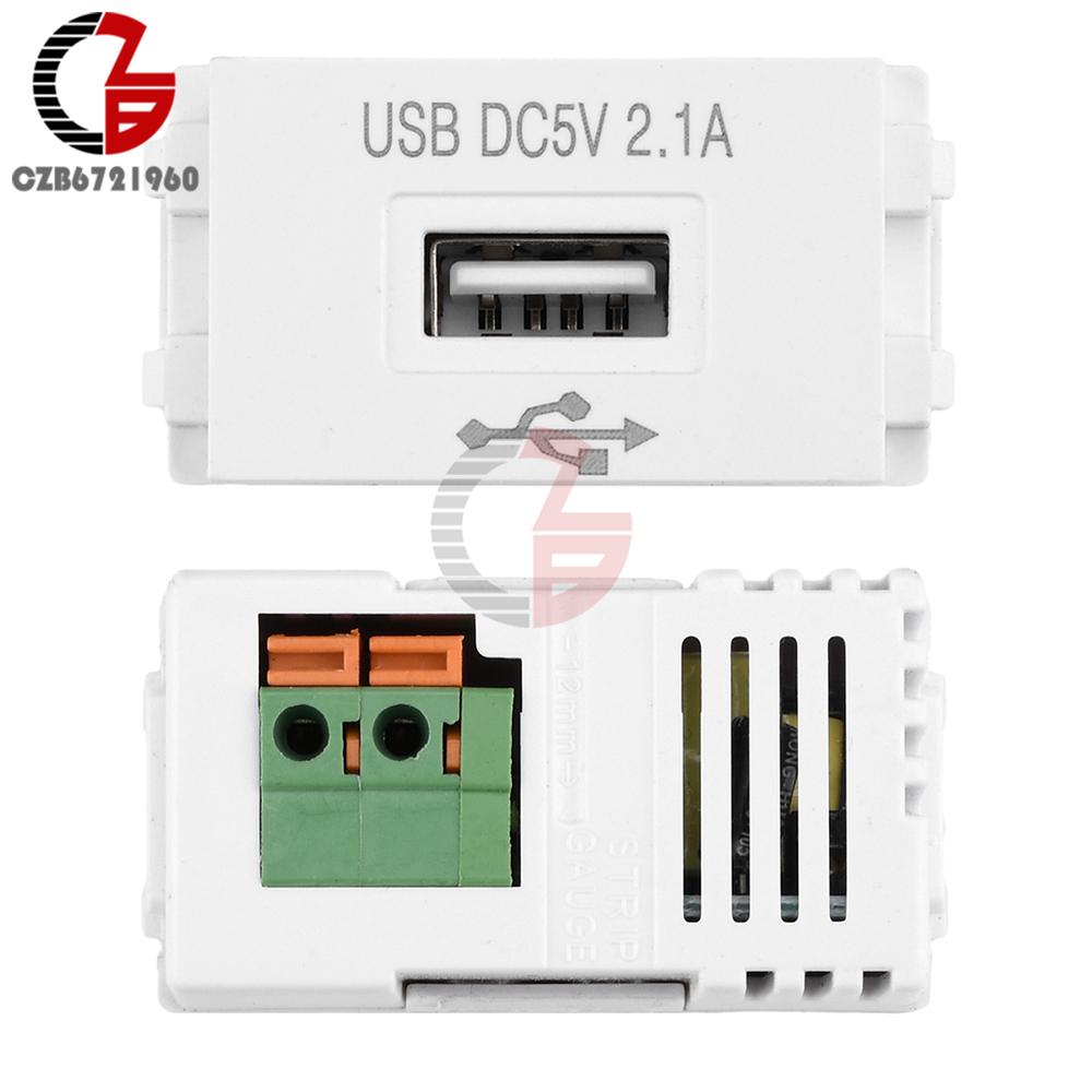 Модуль питания от USB Розетка 220В Преобразователь 5В 2.1А Панель для зарядки мобильного телефона USB-розетка для зарядки Переключаемый адаптер
