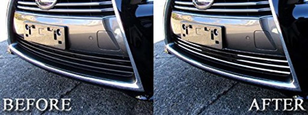 BRIGHTZ Finish Stainless Steel Type for Late Model and USF45 USF LS 460 Ultra-Mirror Under-Grille Mould, 3-Piece, B, LS460, USF40, (FBUM-MOL-045) F40,