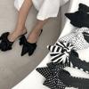 Fashion 2025 New Summer Concise Pointed Toe Women Slippers Fashion Butterfly-knot Flats Party Mules Slide Shoes