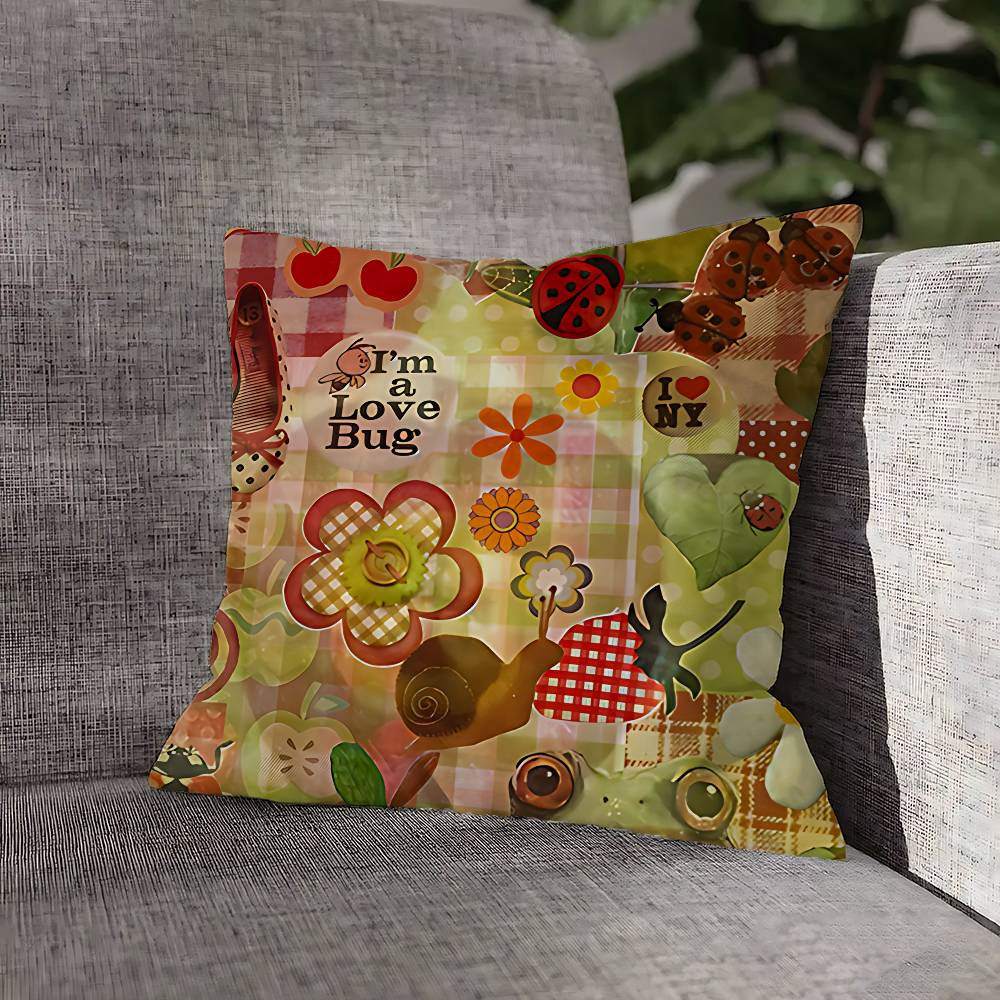Aesthetic Collage Painting Art Pillow Case For Sofa Decor Car Office Room Printing Cushion Cover Decorations and Protector