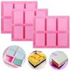 6-секционная квадратная прямоугольная форма для мыла, силиконовая форма для мыла своими руками, конфеты, торт