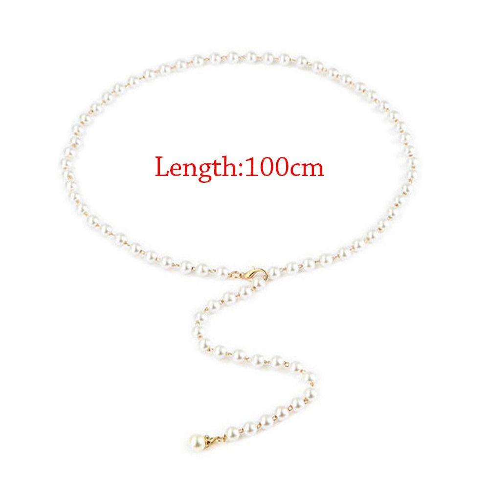 Pearl Waist Chain White Bohemian Belt Elegant Dress Shirt Decoration Women