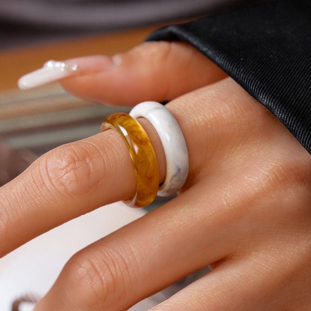 Jewelry Accessories Solid Resin Ring Korean Style Geometric Forefinger Ring Gift