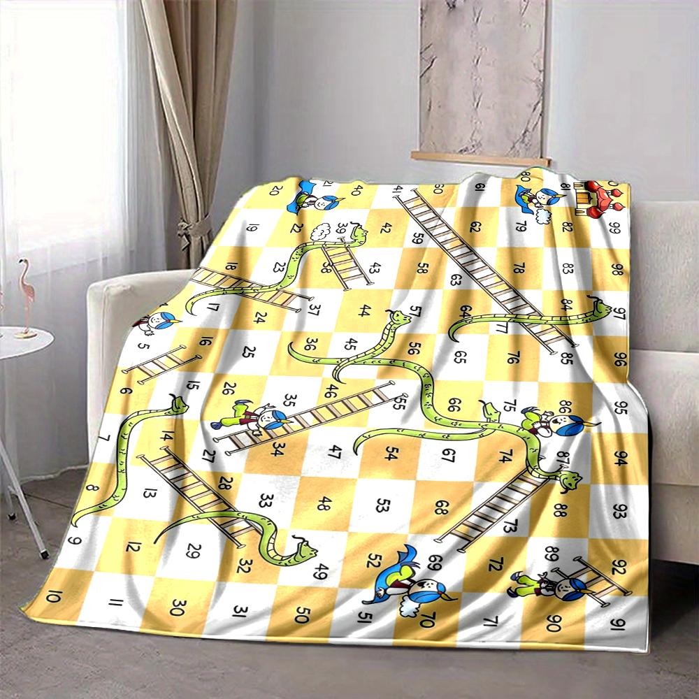 1Pc Snakes Ladders Adventure Blanket Soft And Comfortable Casual Warm Camping Travel Christmas Halloween Xmas Gift M928579