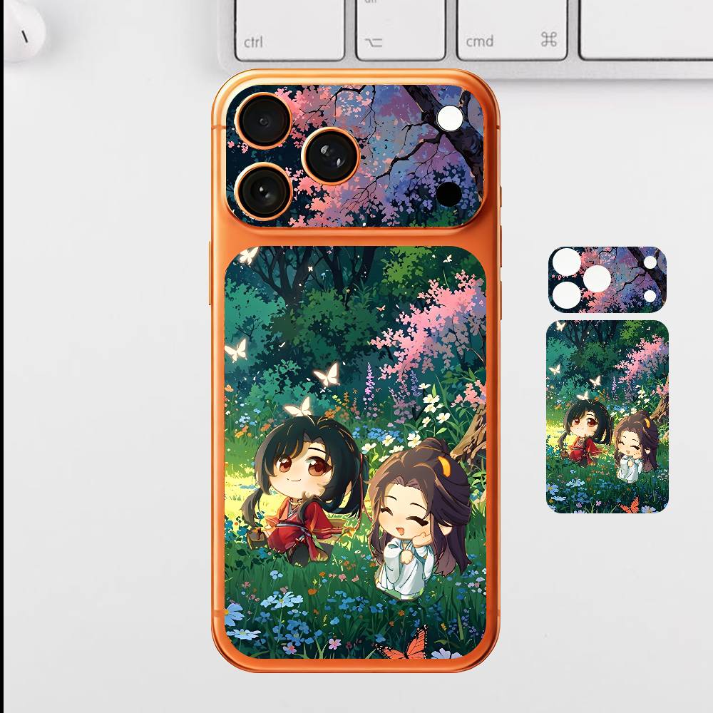 Кавайный Тян Гуань Для iPhone 17 Pro Max Задняя Защитная Декоративная Наклейка Задняя Крышка