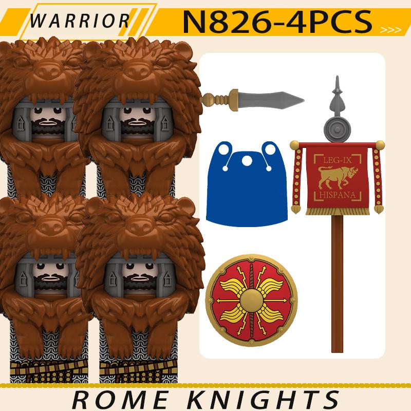 MOC Средневековый Военный Рим Рыцари Серия Строительные Блоки Замок Солдаты Фигурки Аксессуары Щит Кирпичики Рождественские Игрушки Подарки