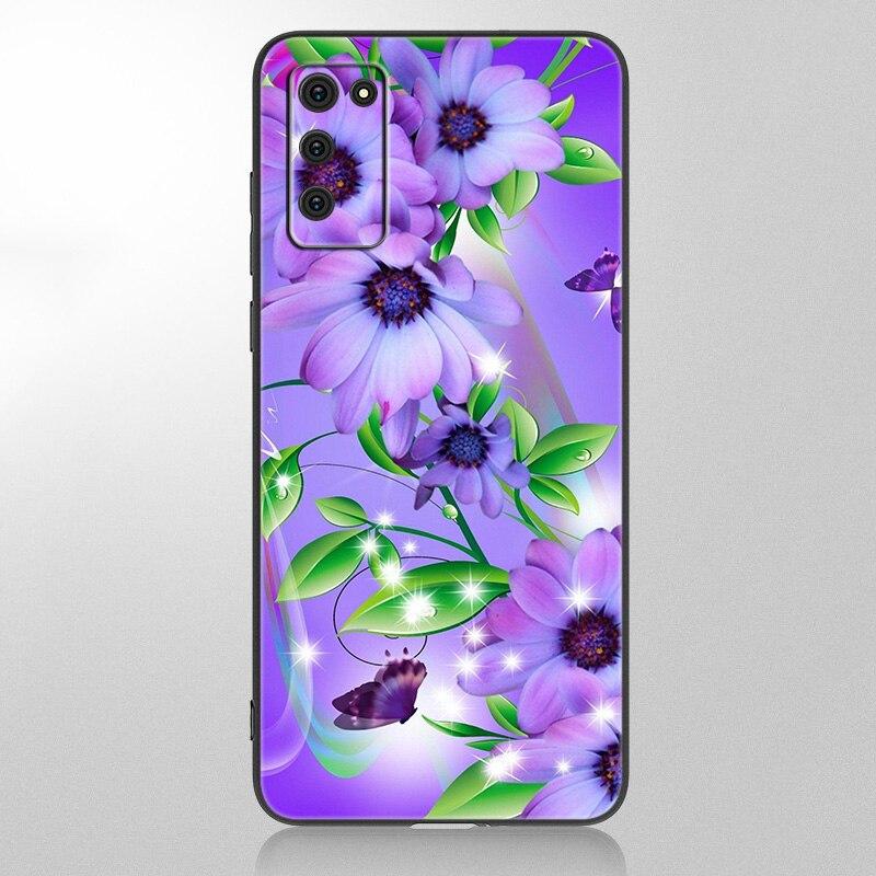 Красивый чехол для телефона с бабочкой для Samsung Galaxy A12 A02S A22 A32 A52 A72 A71 A51 A41 A31 A21 A11 A50 A70 A10S A20S черный чехол