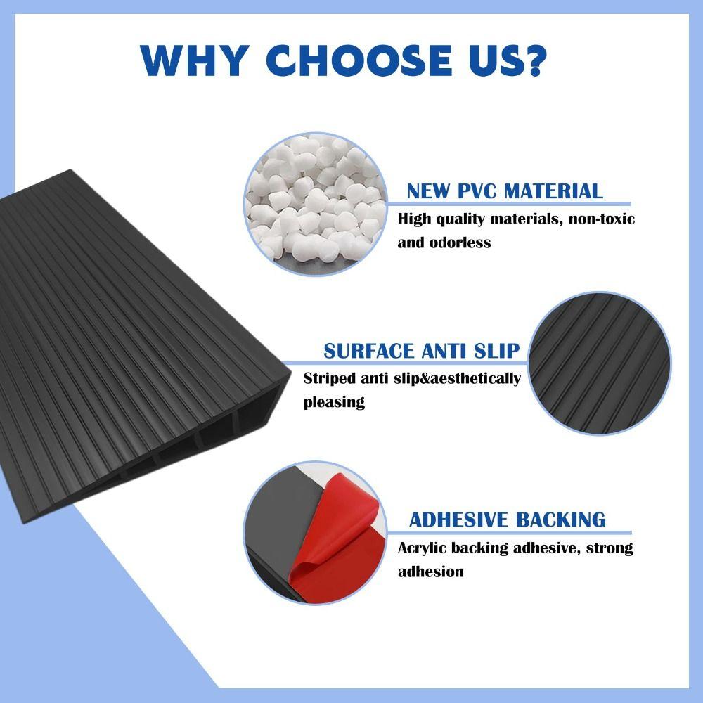 Пороговые пандусы для перехода с ковра на плитку 60 см Мягкие пандусы для инвалидных колясок Отрезаемые Водонепроницаемая напольная переходная планка Деревянный/плиточный пол