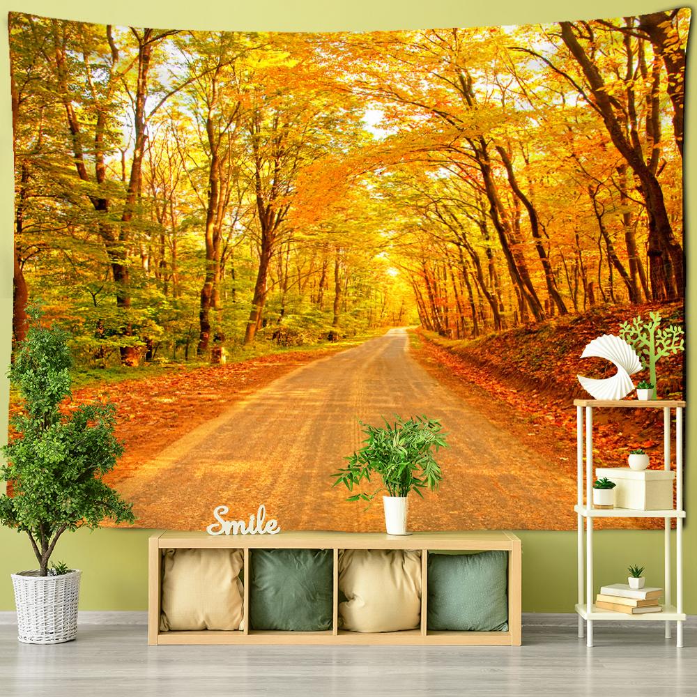 Гобелен с красным кленовым лесом, настенный психоделический колдовство, богемный стиль, хиппи, домашний декор для спальни