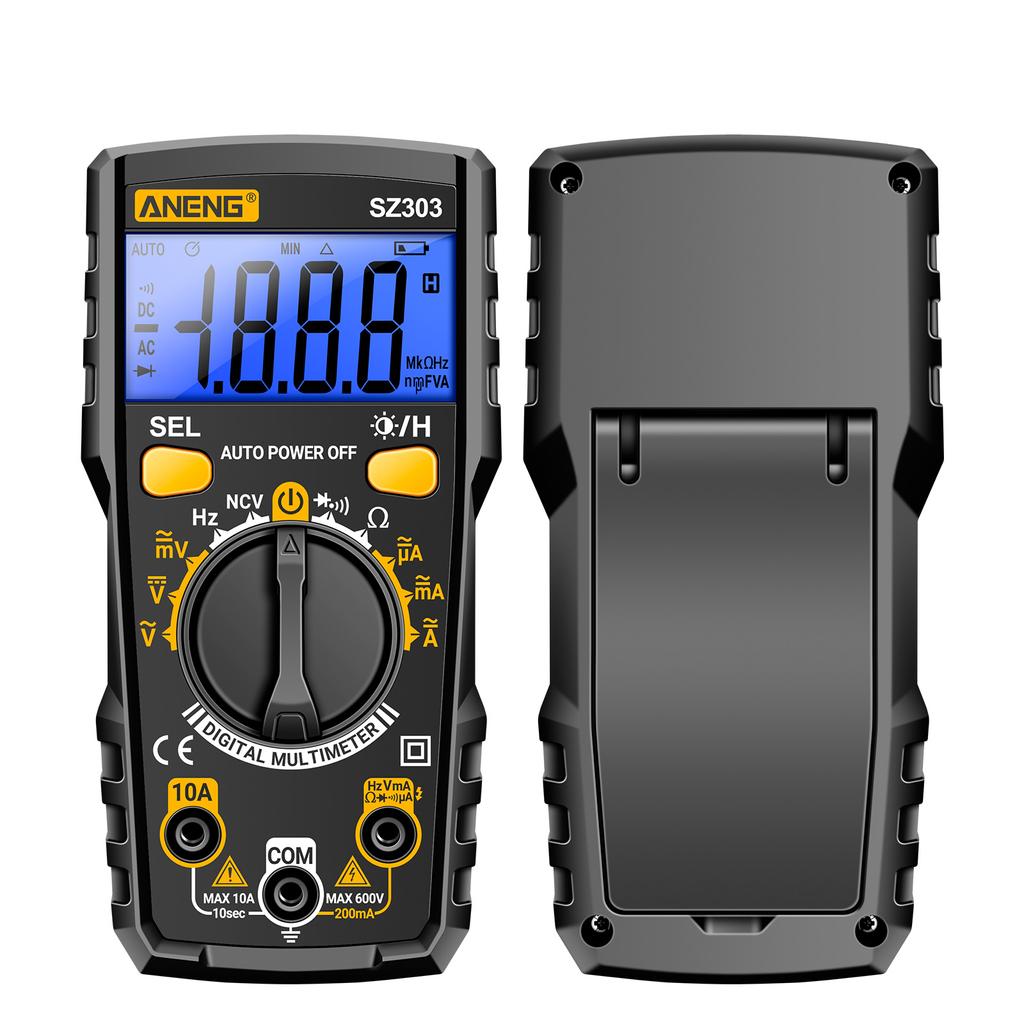 Мультиметр ANENG SZ303 1999 Цифровой счетчик переменного тока, постоянного тока, напряжения, сопротивления, высокой точности