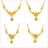 24k Gold Plated Women's Flower Necklace, Vietnamese Sand Gold Bridal Wedding Necklace, Brass Gold Plated Clavicle Necklace for Women