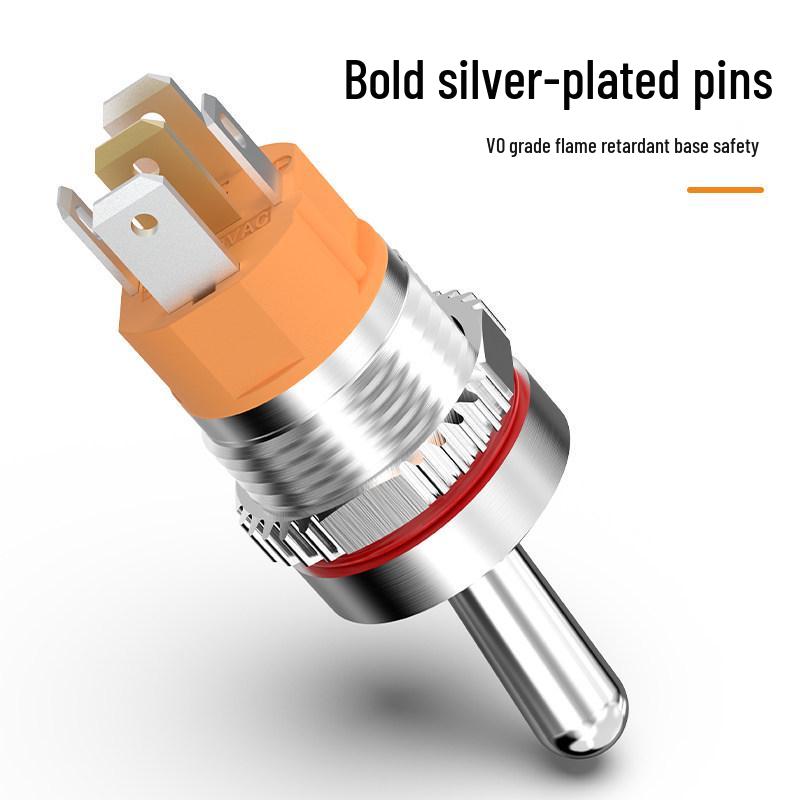 Bluebo 16mm High Current Metal Toggle Switch with Light, Large Handle, 2-Position/3-Position, 1NO1NC