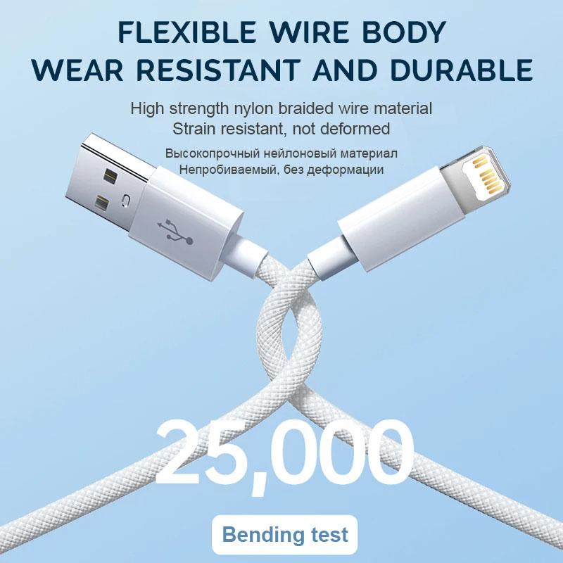 30 Вт Быстрая зарядка USB-кабель для 14 13 12 11 Pro Max 8 7 6 Plus XS X XR Type C Линия передачи данных 2 м Быстрая зарядка Аксессуары для телефона