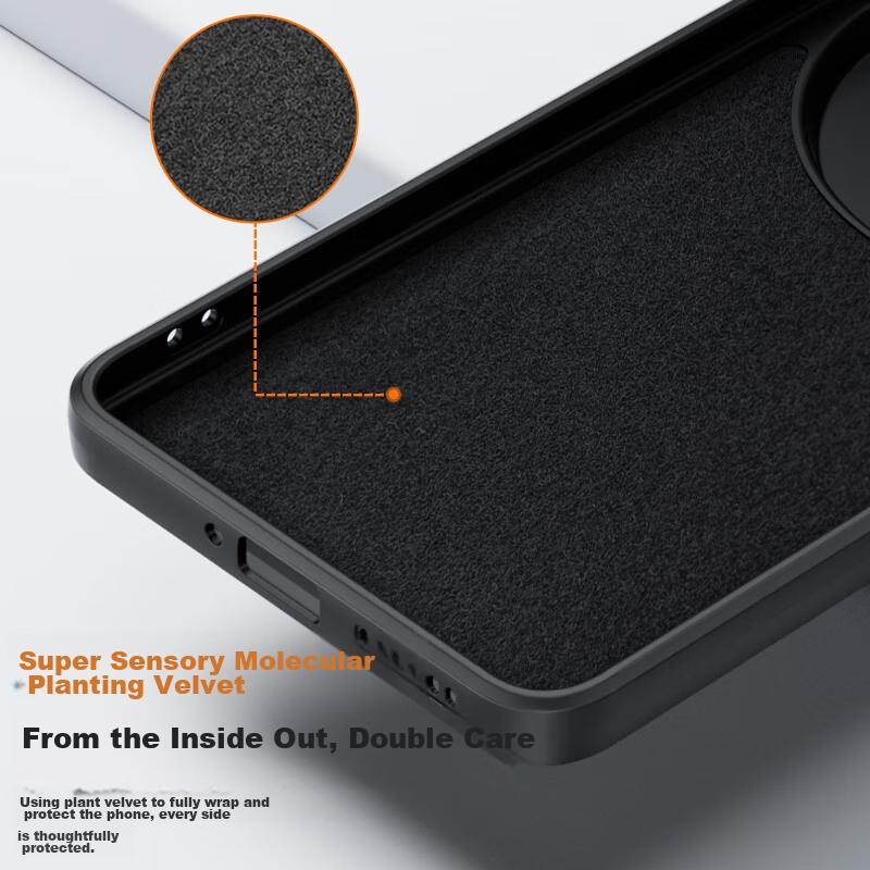 BIAZE Vivo X200 Pro Phone Case, X200Pro Full Protection Shockproof Ultra-Thin Heat Dissipation Flocked Lining Frosted Liquid Soft JK736 Black