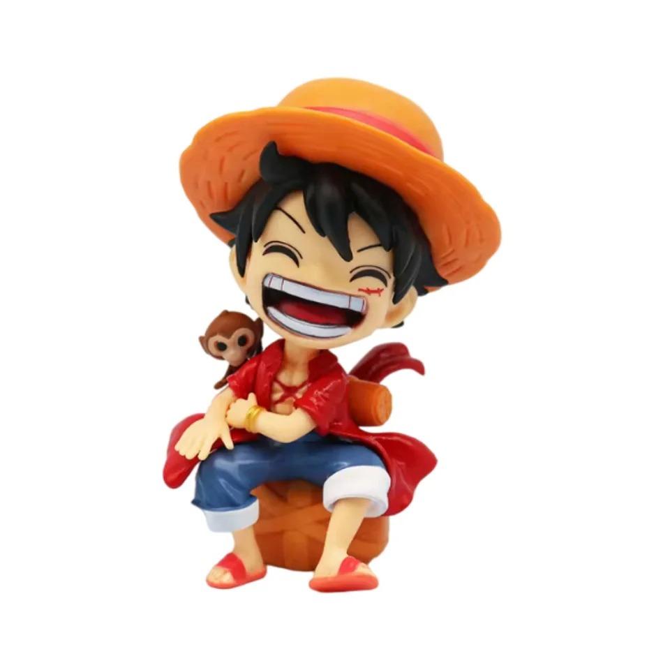 13.5 Cm Peripheral Series One Piece Luffy Solon Sanji Q-Version Sitting Posture Childrens Model Figurine Toy Gift Collectibles