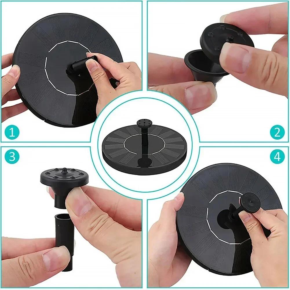 Solar Fountain Pump 8 Nozzles Floating Garden Pond Decor Bird Bath Pool Spray No Electricity Needed Outdoor Water Feature