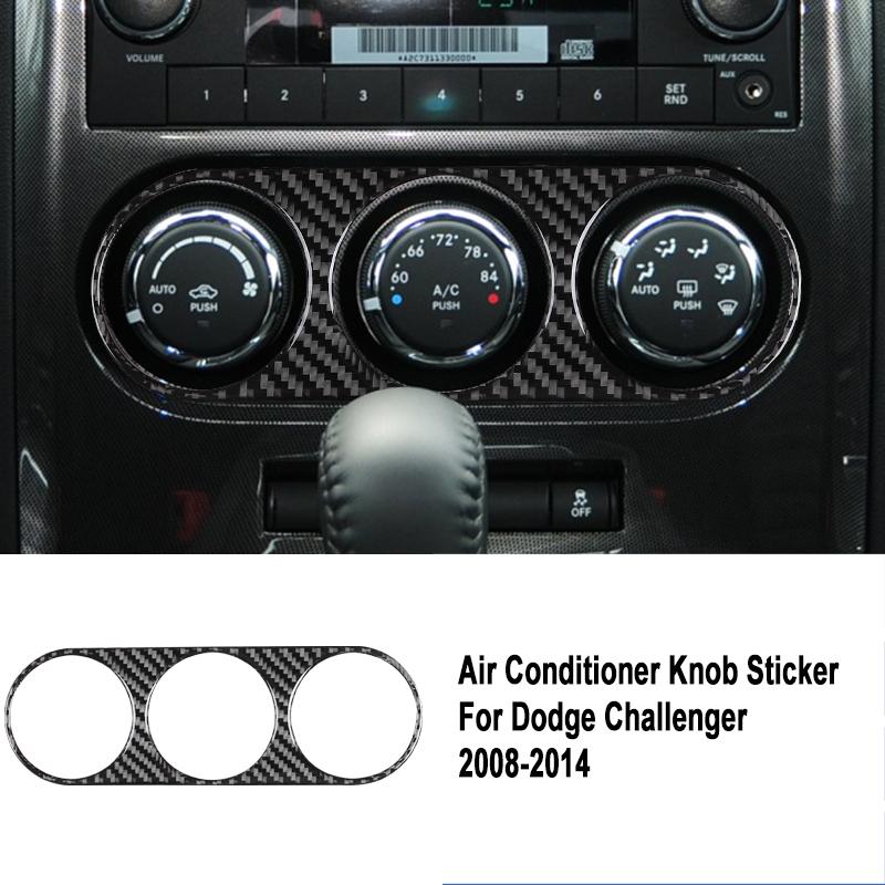 Углеродное волокно, автомобильный кондиционер, поворотная кнопка, наклейка на панель для Dodge Challenger 2008-2014, автодекор