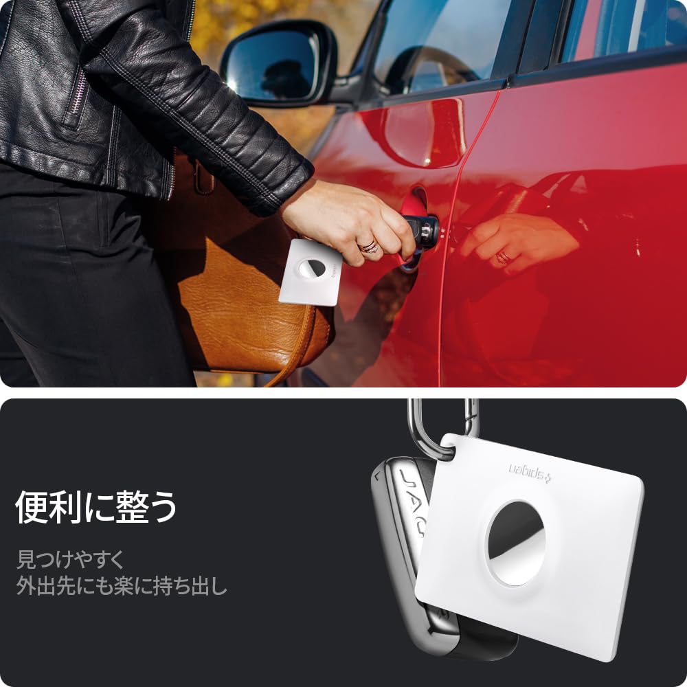 Spigen AirTag Case Card Type Keychain с карабином Wallet Storage Slim Weight Lost Prevention Противоударный чехол Air Tag Air Fit AMP01835
