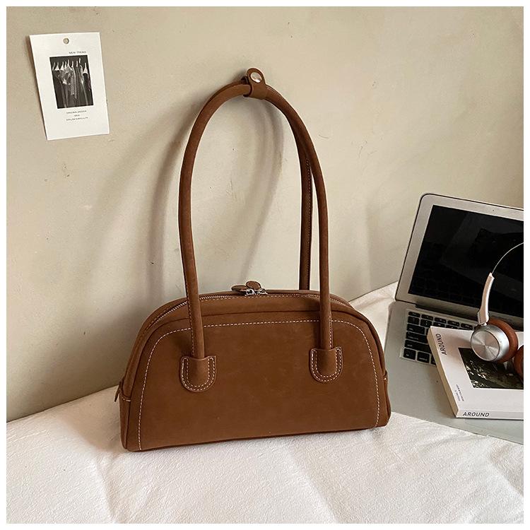 Retro simple fashion baguette bag autumn new pillow bag underarm bag women's fashionable casual shoulder bag