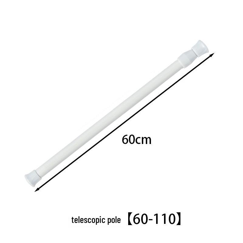 Telescopic Punch-Free Drying Rod - White Baked Paint for Balcony or Bathroom Curtains and Clothes