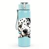 1PC Dalmatian Dog Portrait Graphic,750ml Color Plastic Sports Water Bottle,Leakproof Flip Straw Lid,Suitable for Sports Office Home Use