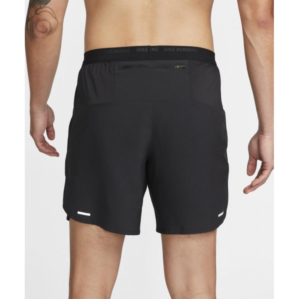 Nike Шорты для бега Dry Fit в полоску 7 дюймов с подкладкой M   Черные dM4762 010