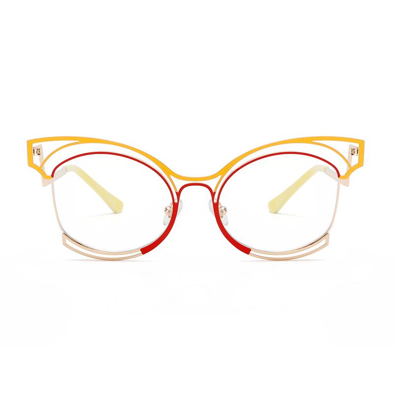 Rhaegal цветная металлическая оправа кошачий глаз синий светоблокирующий очки женский стильный дизайн линзы плано косметические очки