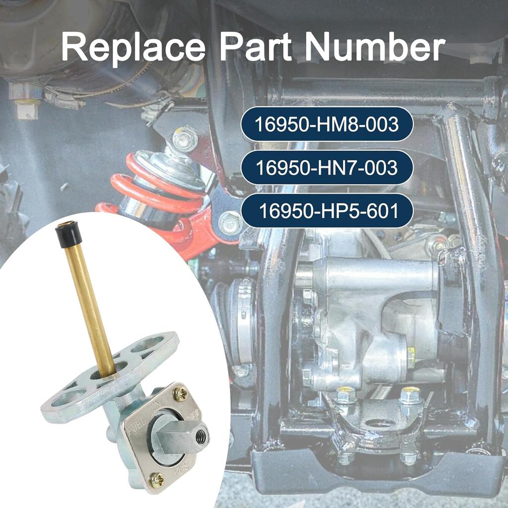 Fuel Valve Petcock Tank Switch Compatible With Honda TRX250EX Rancher 350 400 420 Foreman 400 450 500, Replace 16950-HN7-003 16950-HM8-003