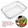Stainless Steel Washing Basket Square Storage Baskets New Mesh Colander