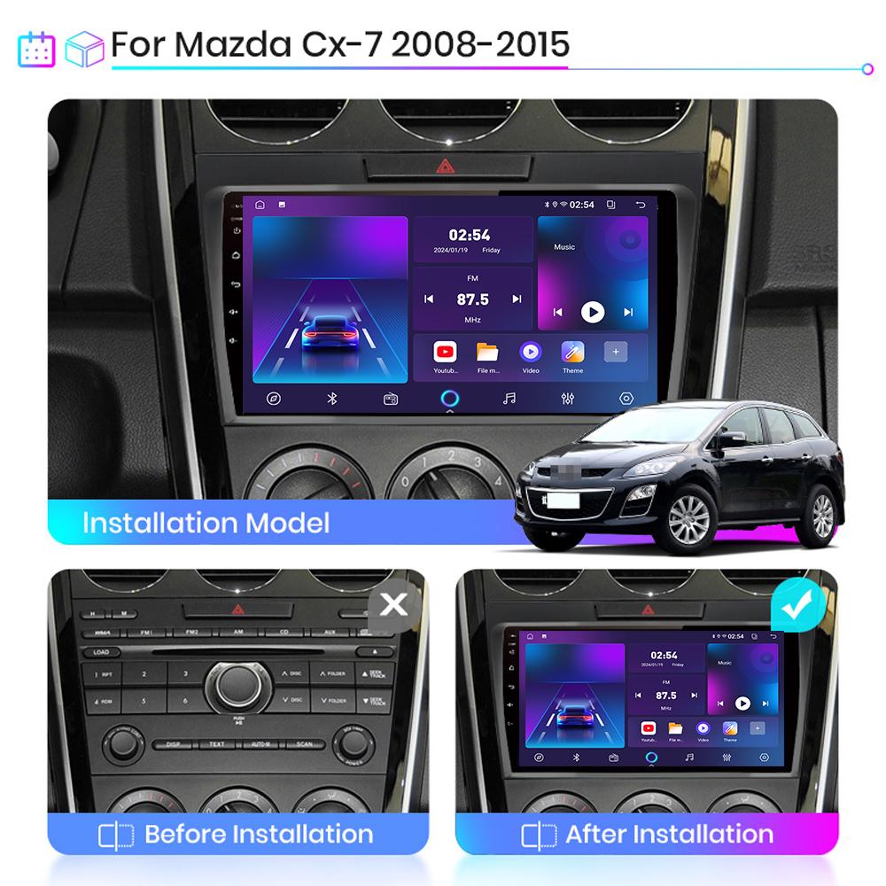 Android Carplay автомобильное радио для Mazda CX7 2007-2015 мультимедийный проигрыватель головное устройство стерео GPS навигация BT WIFI 4+64 ГБ