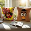 Cute Japanese Anime AAnpanman Cushion Cover Pillowcase Antidustmite Invisible Zipper Short Plush Sofa Cushion