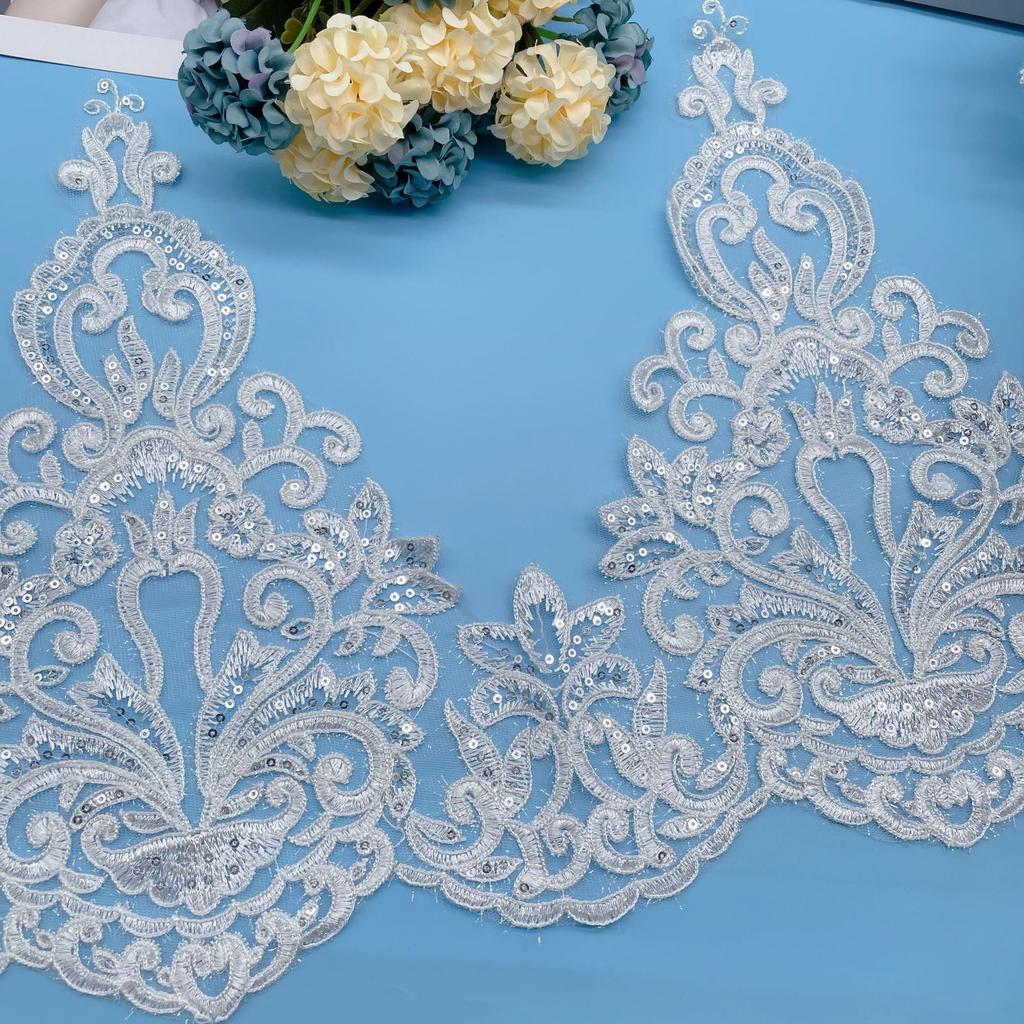 50Yard Car Bone Lace Lace Wool Rope Net Bottom Embroidery Barcode, Three-In-One Lace, Width 34Cm