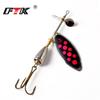 FTK 1PCS/5PCS/10PCS Metal Spinning Stick Sequin Spoon Lure 10CM 16.5g Spinner 10 Colors Fishing Hard Bait Treble Hook Fishing Accessories
