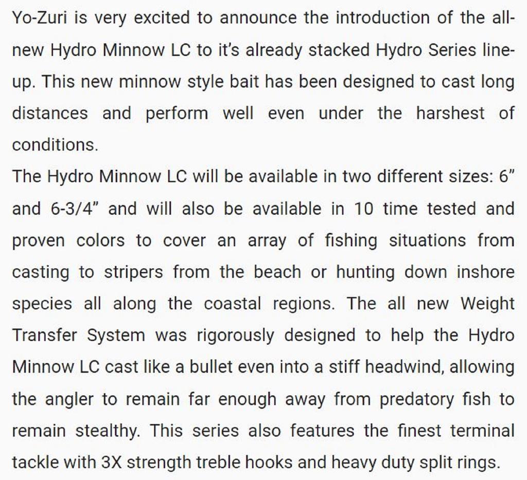 Yo Zuri Плавающая приманка Hydro Minnow Long Cast 170 мм R1323-HGLB (7509)