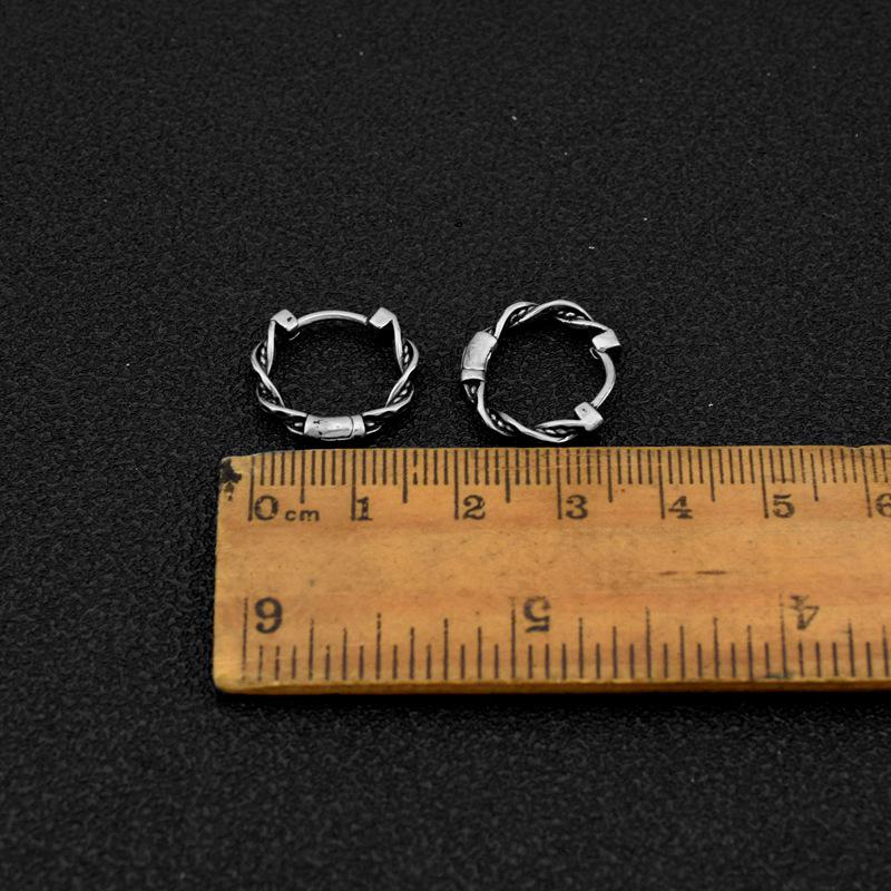 Серьги и клипсы из титановой стали в стиле панк в виде витой веревки для мужчин и женщин