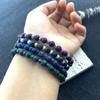 Богемный стиль 3 мм натуральный камень бусины браслет регулируемый синий горошек камень ракушка бусины браслет для женщин ювелирные изделия подарок
