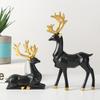 NORTHEUINS Миниатюрная фигурка пары оленей из смолы, золотая, для интерьера, геометрическая, арт-модель, статуэтка, декор для гостиной, рабочего стола, прихожей