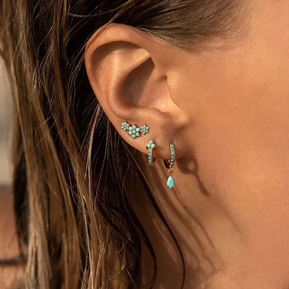 Zircon For Girls Crystal Ear Jewelry Women Hoop Earrings Dangle Drop Earrings Korean Stud Earrings
