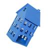 Hollowout Ice House Metal Blue Tealight Holder Hanging Lanterns for Indoor Table Centerpieces Decoration
