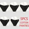 FINETOO 5Pcs/Set Women Cotton Panties Female Underwear Solid Color Underpants Sexy Lingerie Knickers for Woman Briefs Intimates