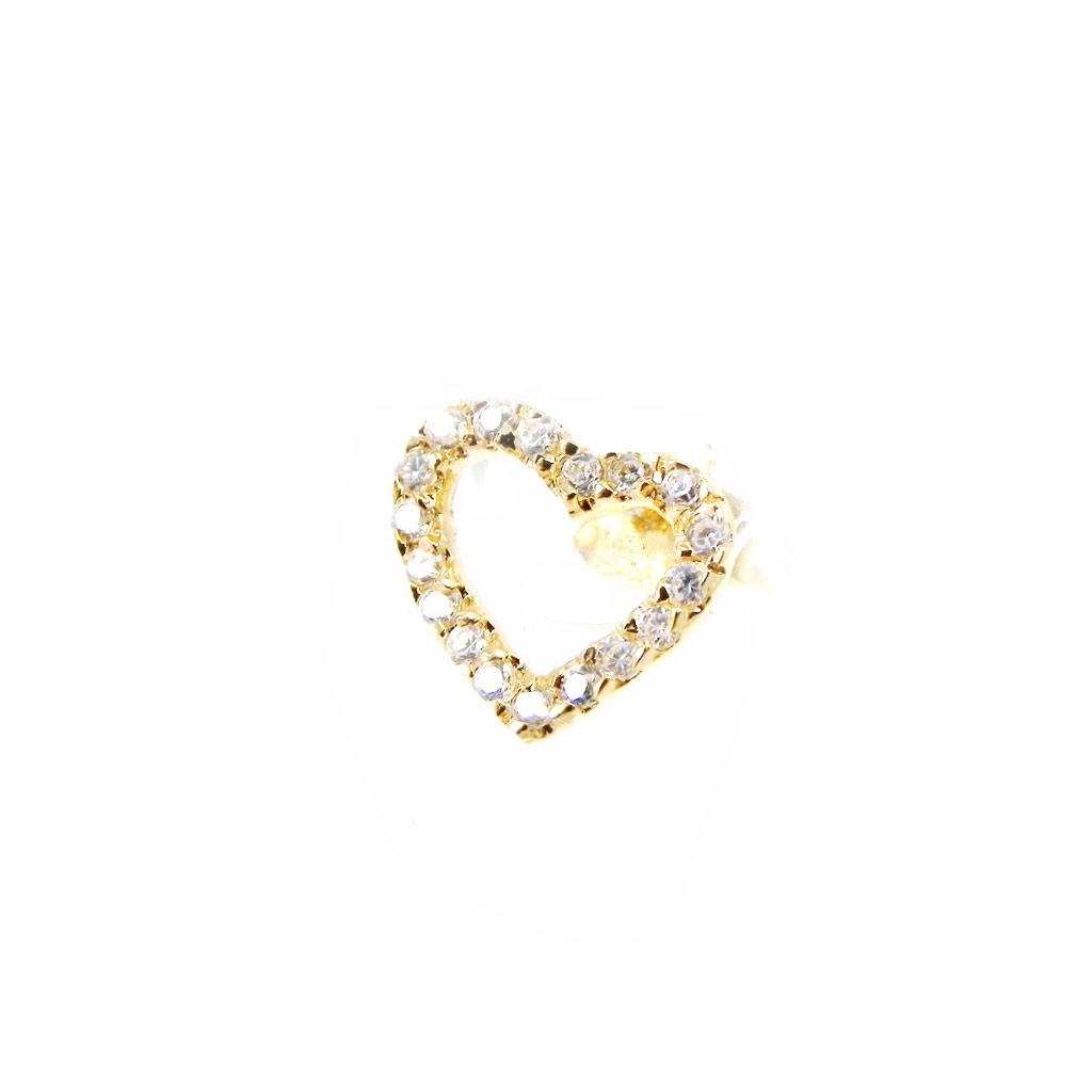 Les Trésors De Lily [G9420] - 'Love Divine' Gold Plated Earrings White Gold
