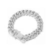 12mm Width Diamond Luxury Shiny Bracelet Hip Hop Link Chain Inlaid Rhinestone